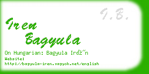 iren bagyula business card